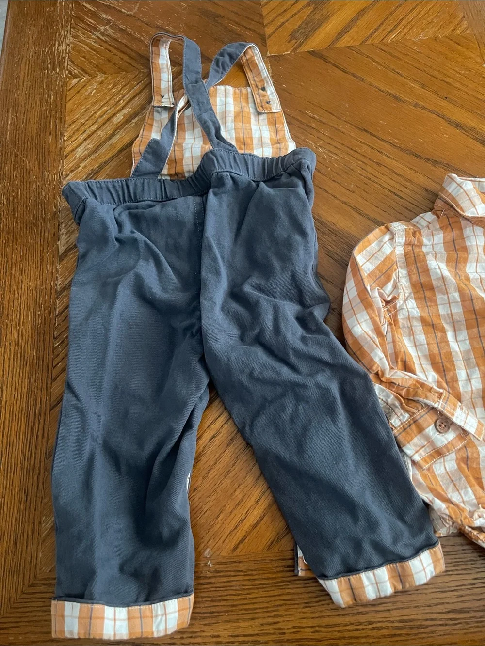 Tommy Bahama Orange and White Plaid Shirt